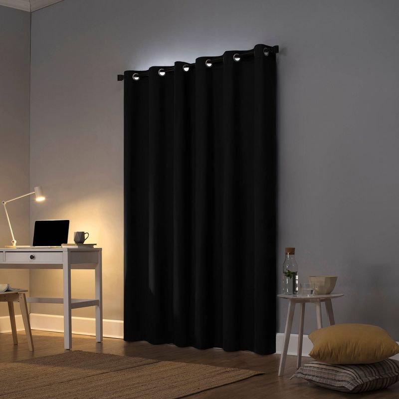 84"x40" Cyrus Thermal Sheer Grommet Top Curtain Panel Black - Sun Zero