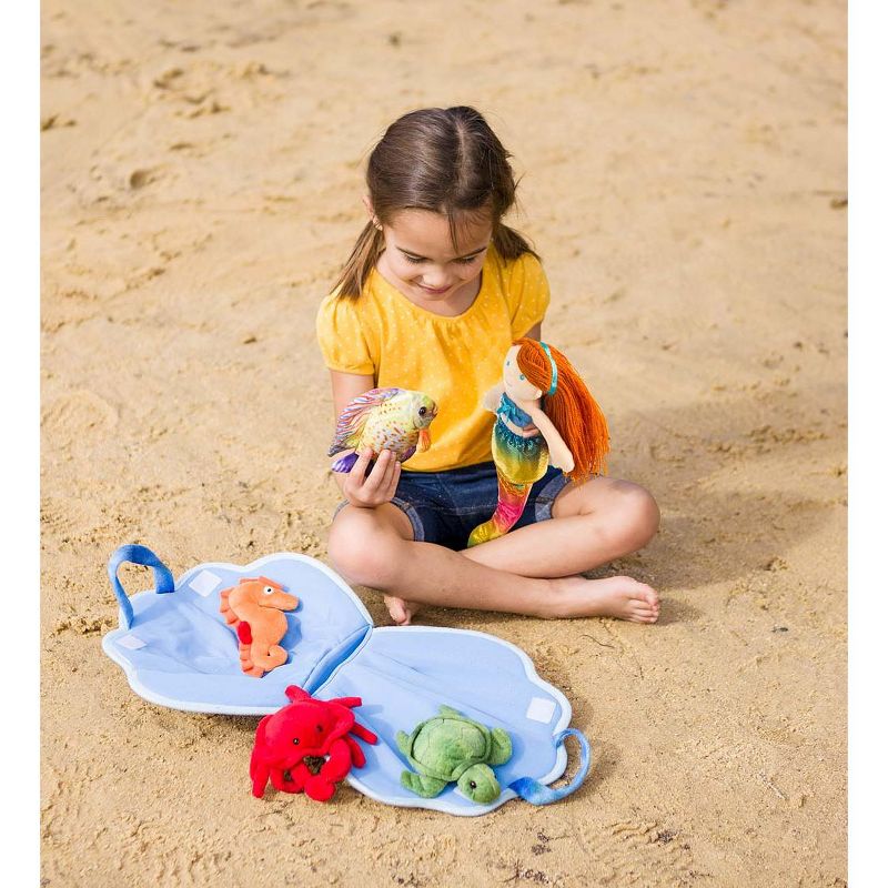 Magic Cabin - Plush Mermaid & Friends Traveling Play Set for Kids Imaginative Play