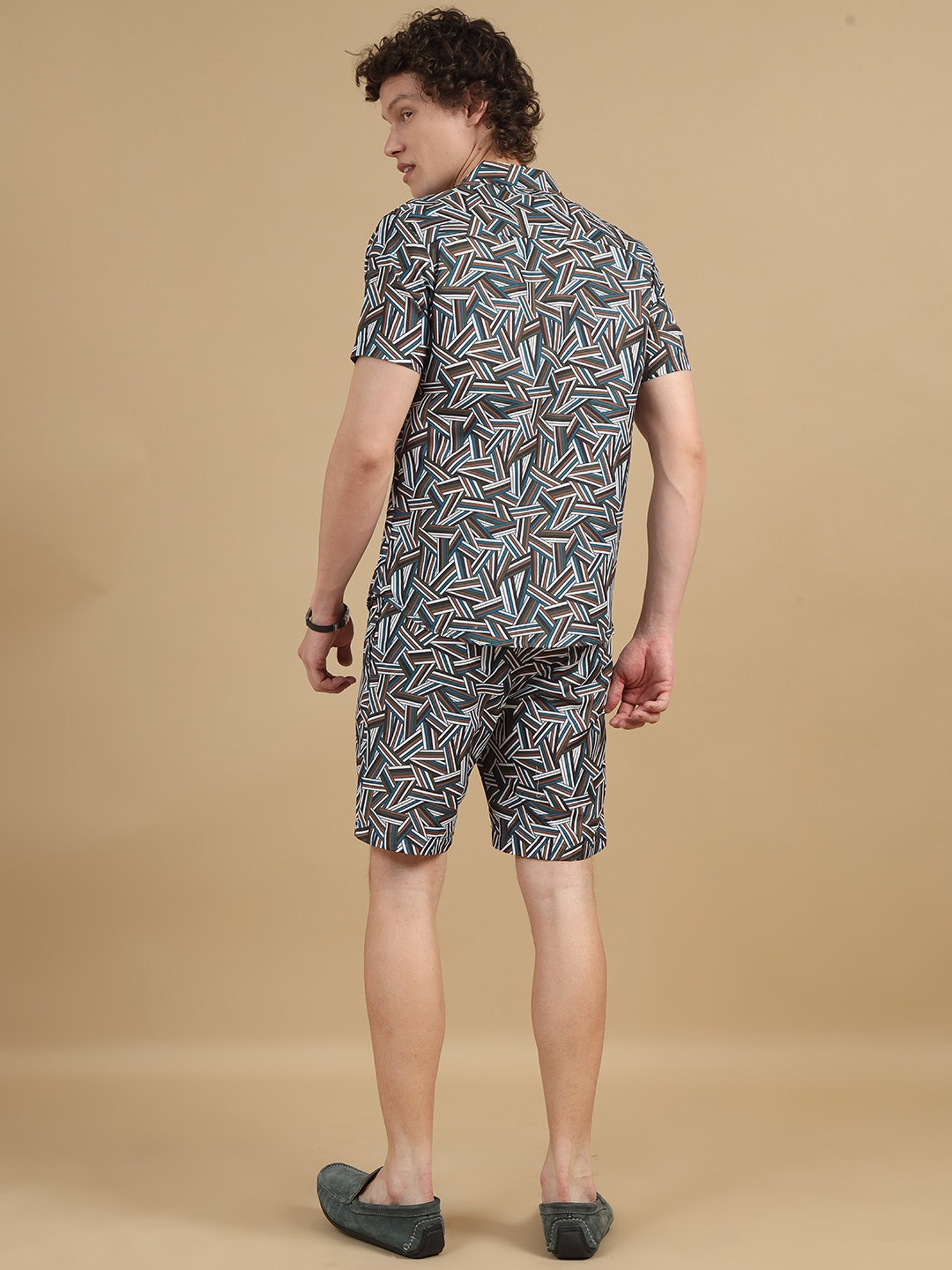 Bushirt Multicolor Regular Fit Printed Shirt & Shorts Set