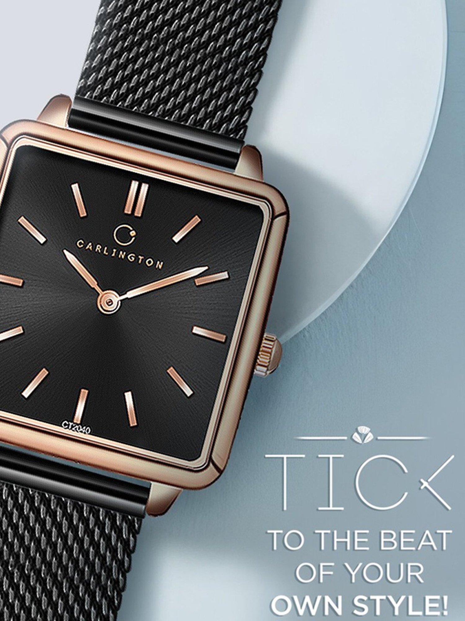 Carlington Iconic 2040 Black Analog Watch for Women