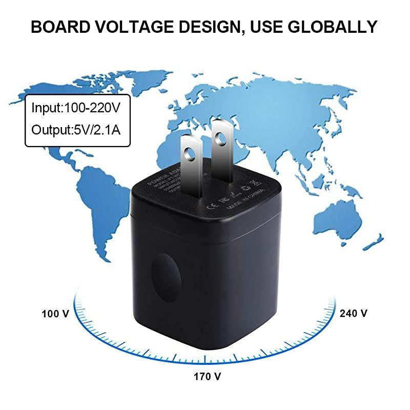 USB Wall Charger Charging Block  5Pack 21Amp 5V Dual Port USB Power Adapter Wall Charger Plug Cube Compatible with Phone Xs Max XR X 8 7 6 Plus Pad Samsung S10 S9+ LG Moto Android More