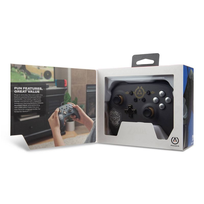 PowerA Enhanced Wired Controller for Nintendo Switch Legend of Zelda Hylian Shield