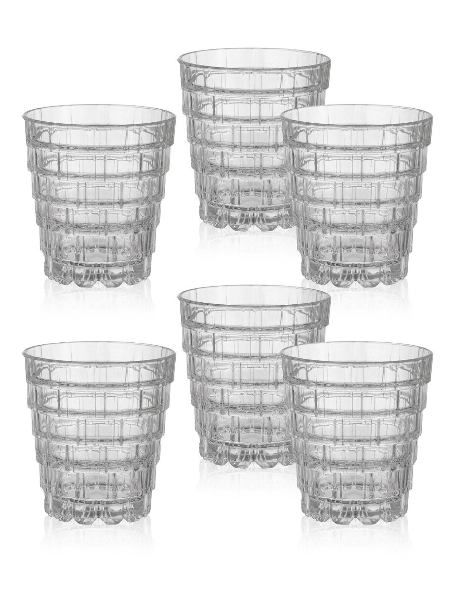 Trovea's Crystal Hellix Transparent Glass Whiskey Glass - Set of 6