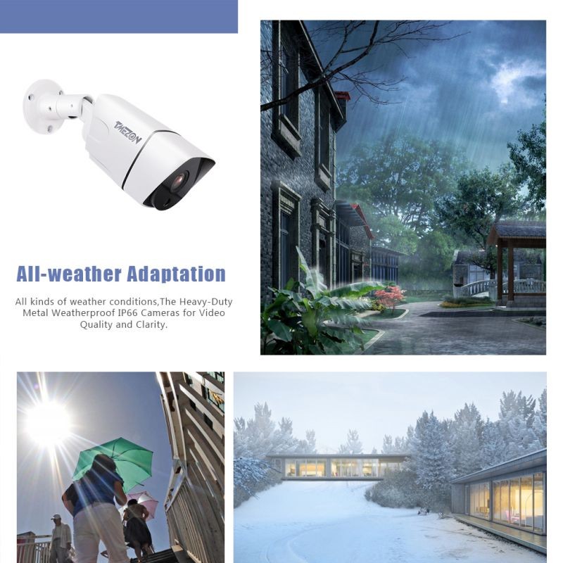 TMEZON 4K Ultra HD CCTV Camera System, 16 Channel H.265+ 4K (3840x2160) Video DVR with No Hard Drive 8 x 4K (8.0MP) IP66 Weatherproof Bullet Surveillance Cameras, IR Night Vision Security Kit