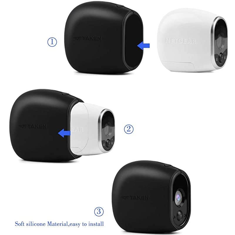 Silicone Skins Compatible for Arlo Smart Security Home Camera,  Silicone Skins Case Cover for Arlo Smart Security Wire-Free Cameras, 3 Pack, Black