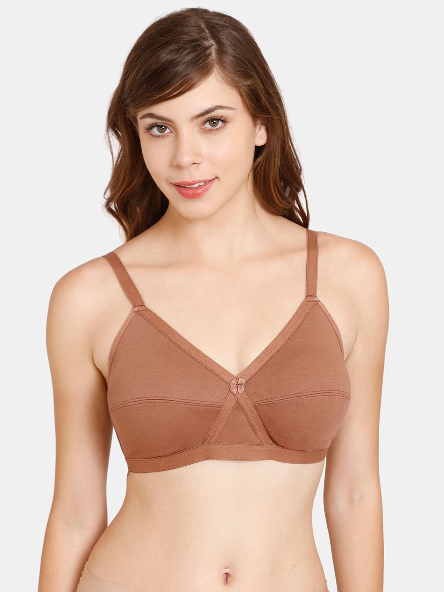 Rosaline by Zivame Brown Non Wired Non Padded Full Coverage Bra