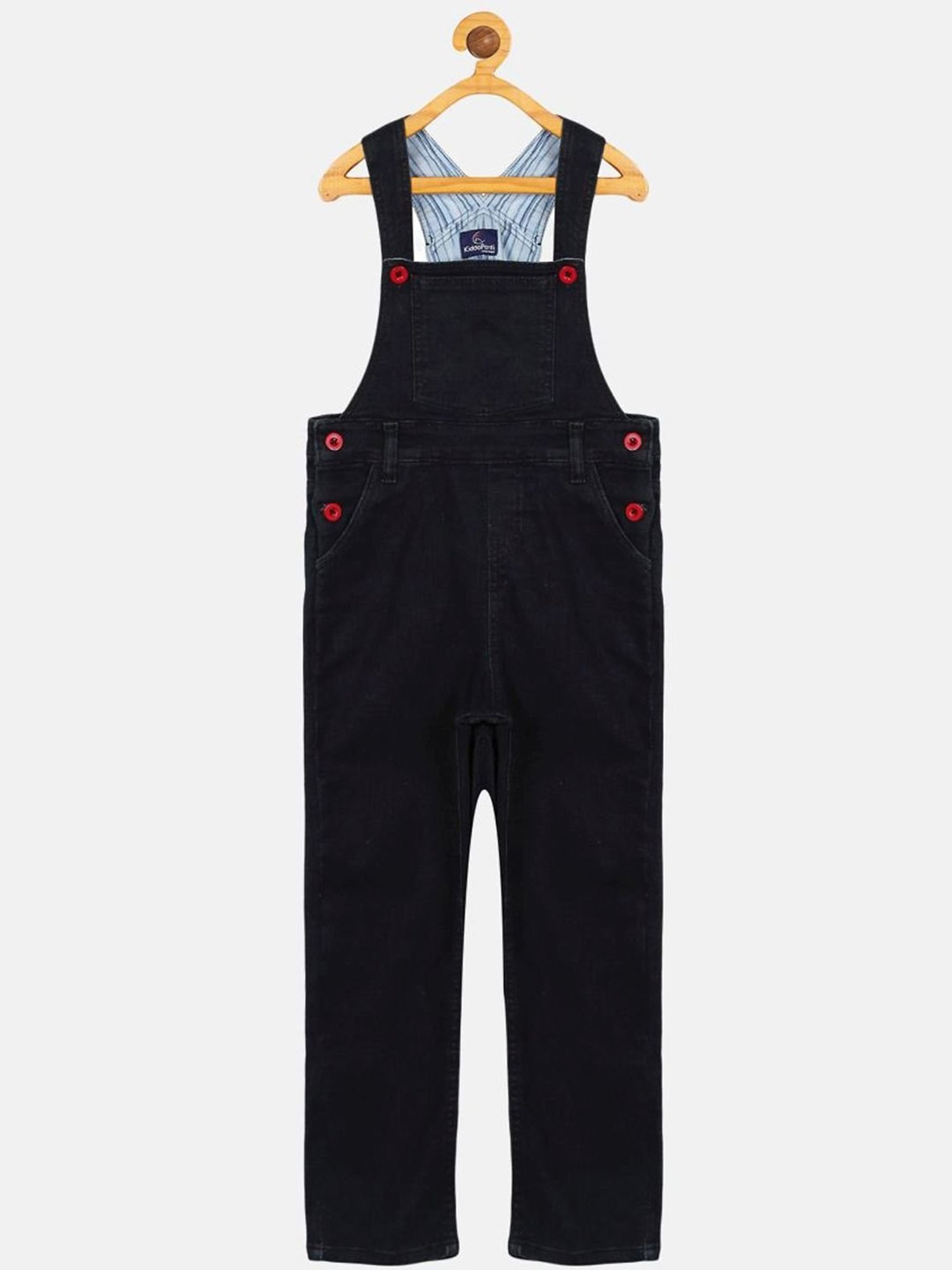 Kiddopanti Kids Blue Solid Dungaree