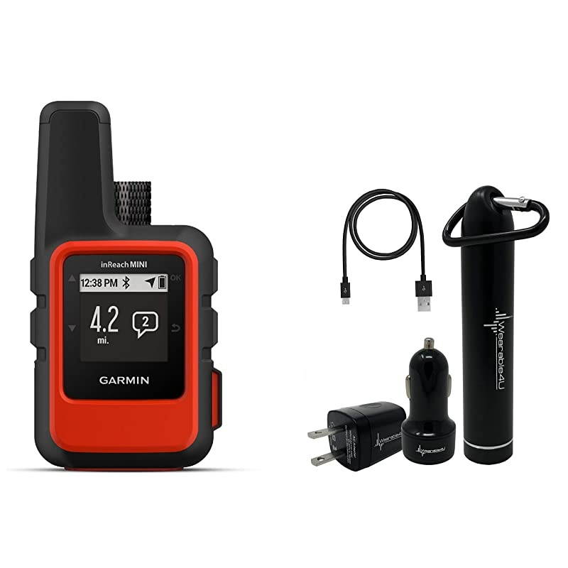 Garmin InReach Mini Handheld Iridium Satellite Communicator and  Ultimate Power Pack Bundle (Black)