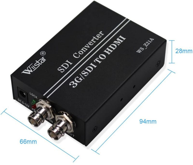 Wiistar 720P 1080P 3G/SD/HD SDI to SDI HDMI Video Converter SDI Loop Support Audio Output for Monitors/Home Theater
