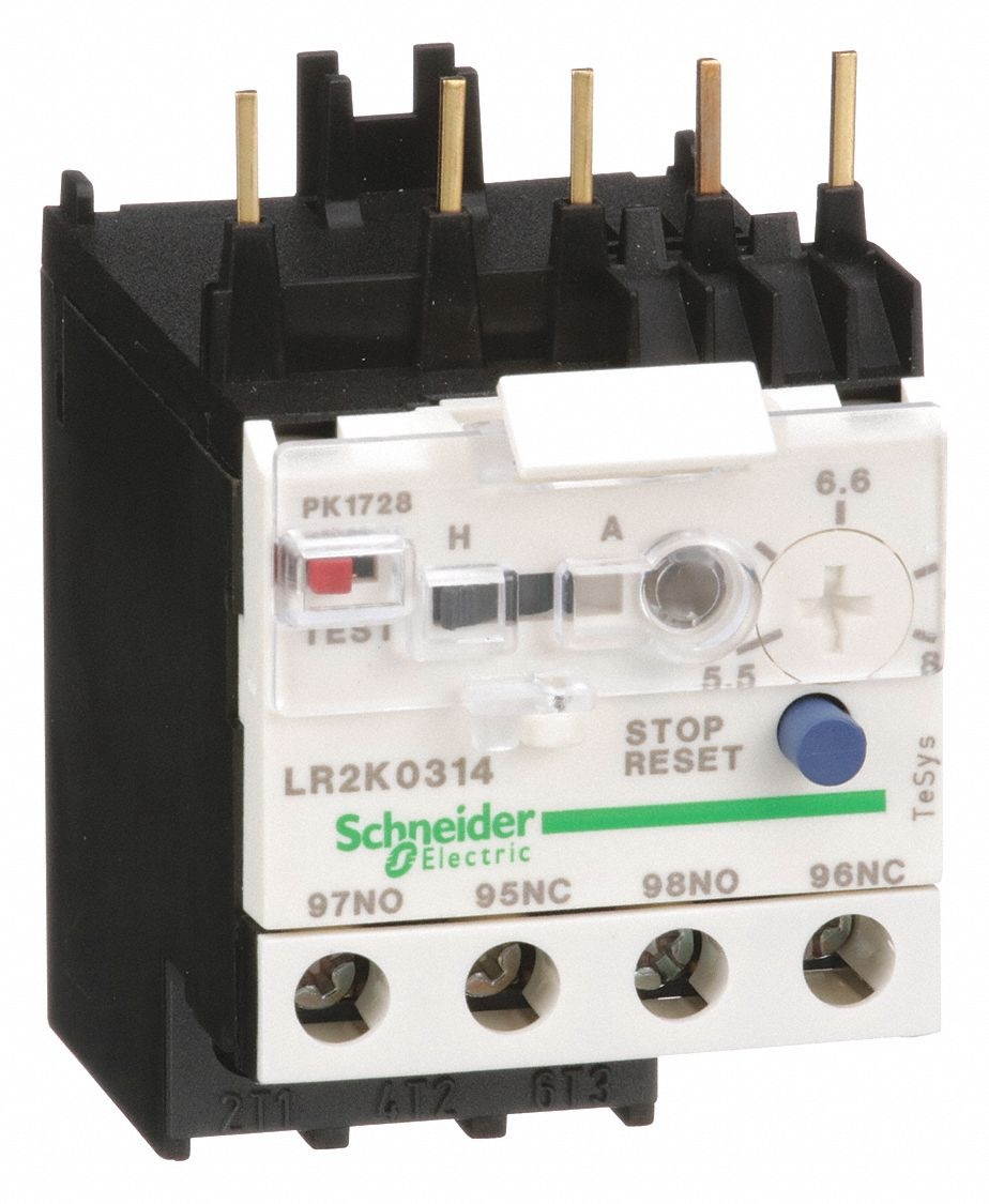 SCHNEIDER ELECTRIC LR2K0314 Ovrload Rely,5.50 to 8A,Class 10,NEMA 10