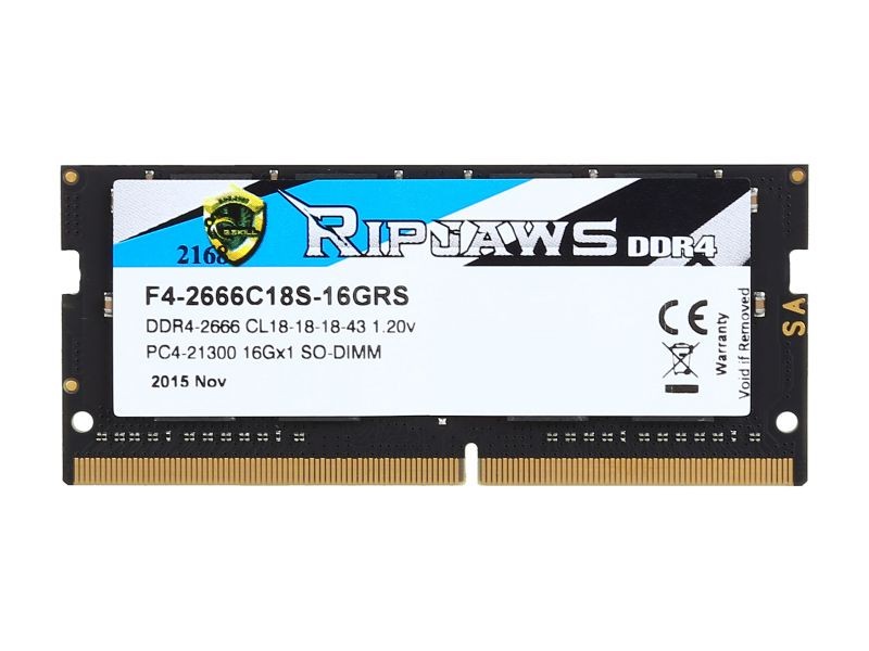 G.SKILL Ripjaws SO-DIMM 8GB 260-Pin DDR4 SO-DIMM DDR4 3200 (PC4 25600) Laptop Memory Model F4-3200C18S-8GRS
