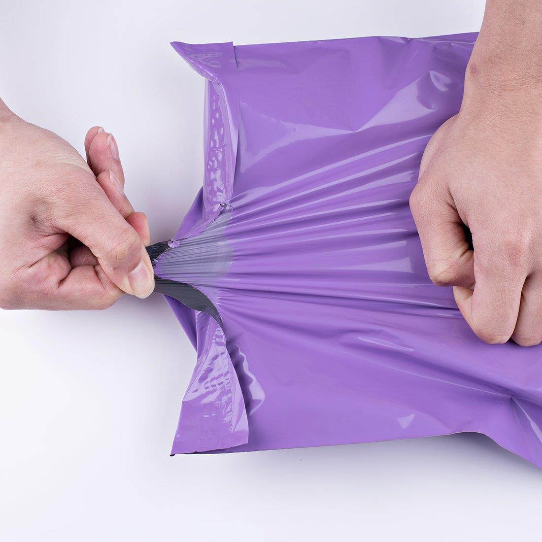 Metronic 100 Pcs Poly Mailers Envelopes Shipping Bags with Self Adhesive Waterproof and Tear-proof Postal Bags Light Purple (12x15.5)