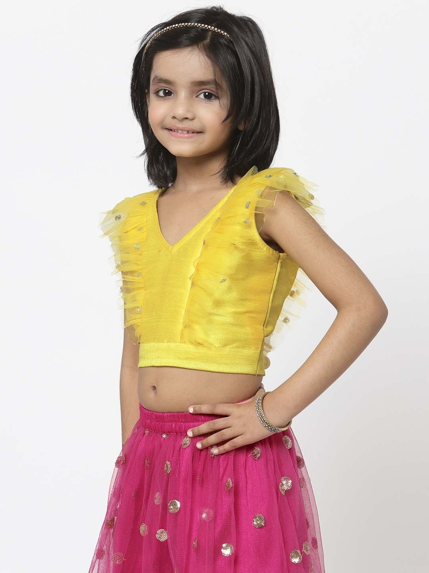 studiorasa Kids Yellow Sequence Top