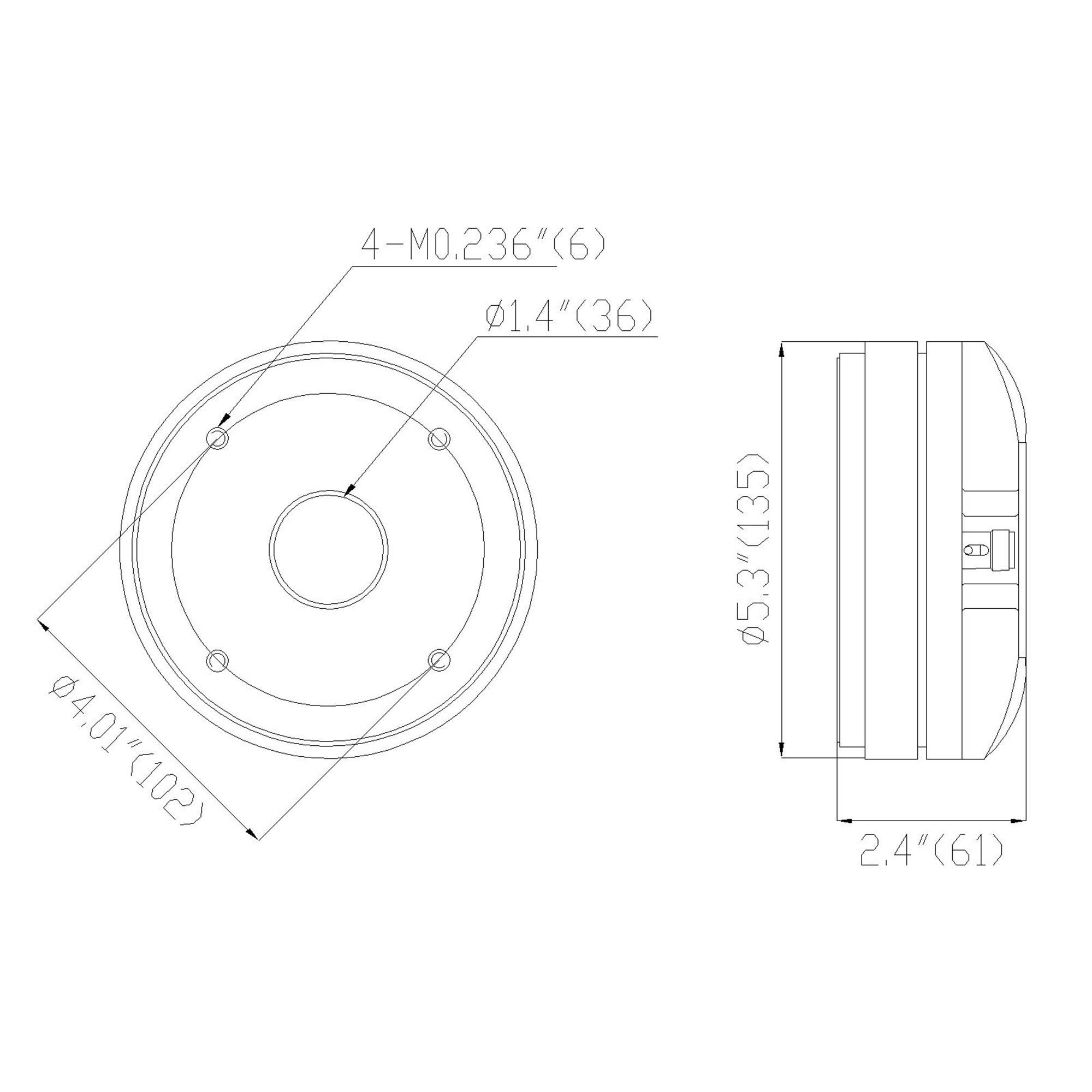 Sound Town 1.4" Titanium Compression Driver, 120W, Pro Audio Speaker Horn Driver ReplacementTweeter (STHF-5103)