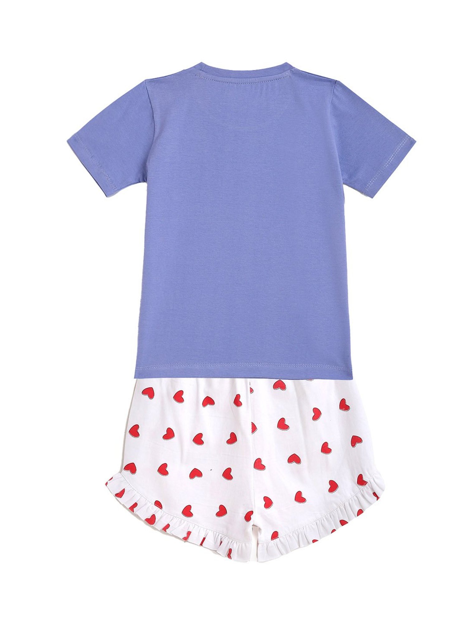 Kids Craft Purple & White Printed T-Shirt with Shorts