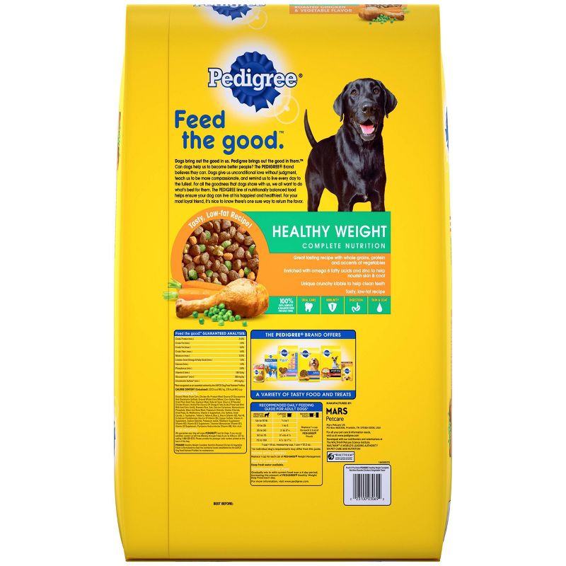 Pedigree Healthy Weight Roasted Chicken & Vegetable Flavor Adult Complete Nutrition Dry Dog Food - 15lbs