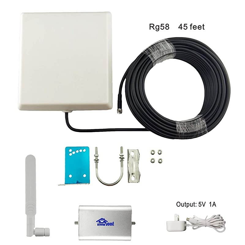 LTE ATT TMobile 65dB 700MHz Cell Phone Signal Booster for Home and Office Band 1217 FDD LTE Mobile Phone Signal Amplifier Including 45 Feet RG58 Cable Repeater Full Kit