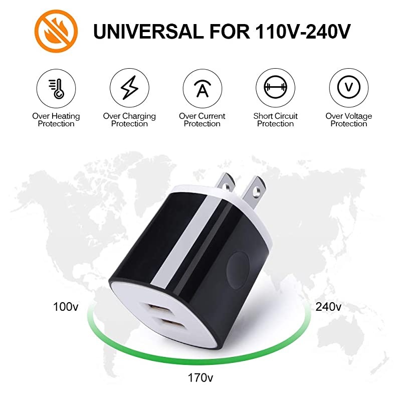 Charger Micro USB Cord Wall Charger Block Fast Charge Phone Cable Compatible for Samsung Galaxy S7 S6 S5 J7 J8 J6 J5 J4 J3 J2 J1LG K40 K30 K50 K20 K10 G3Moto E4 E5 E6 G4 G5 G6 Play