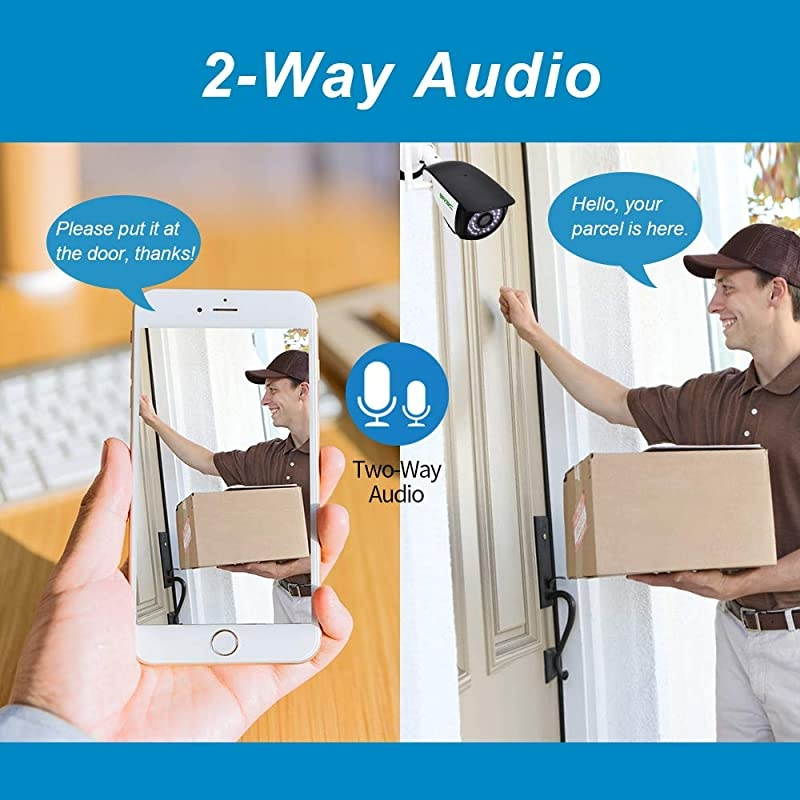 New 2 Pack WiFi Camera Outdoor  1080P HD Two Way Audio Security IP Cameras Motion Detection Surveillance Camera IR LED Night Vision CCTV Cameras for Indoor Outdoor Support Max 128GB SD Card