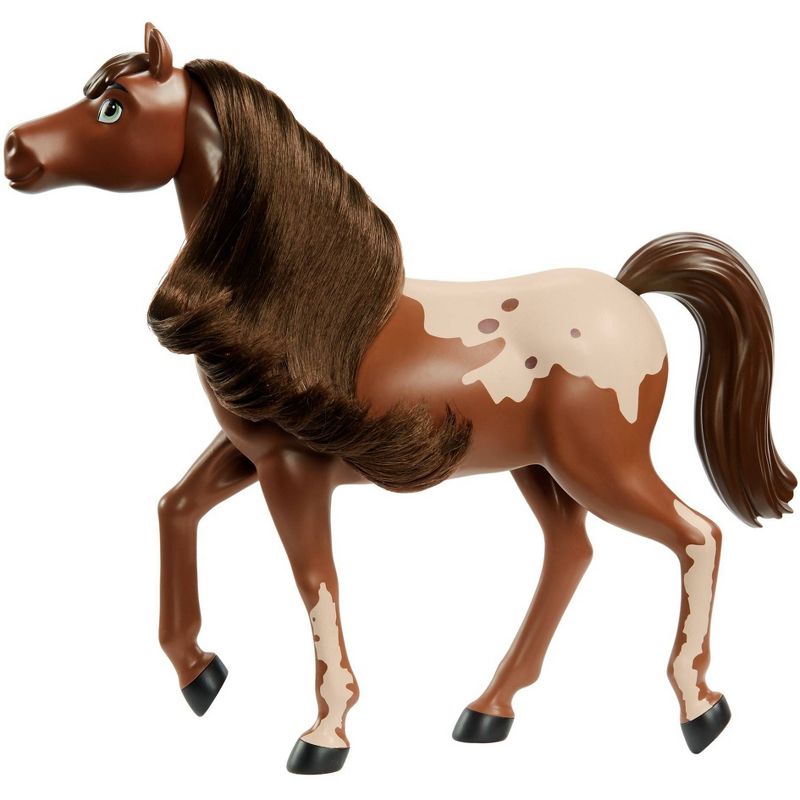 Spirit Untamed 8" Herd Horse, Moving Head, Chestnut Pinto with Long Black Mane & Playful Stance