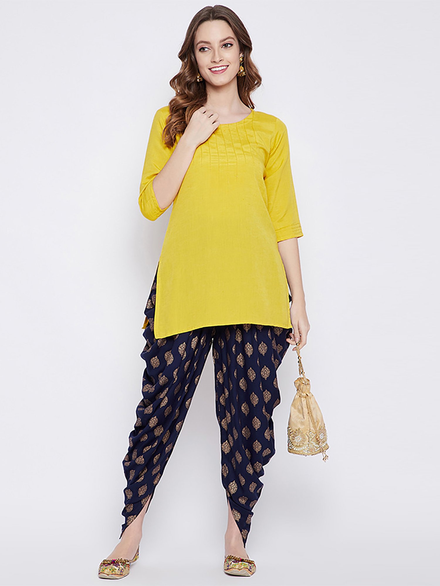 Castle Navy Printed Dhoti Pants