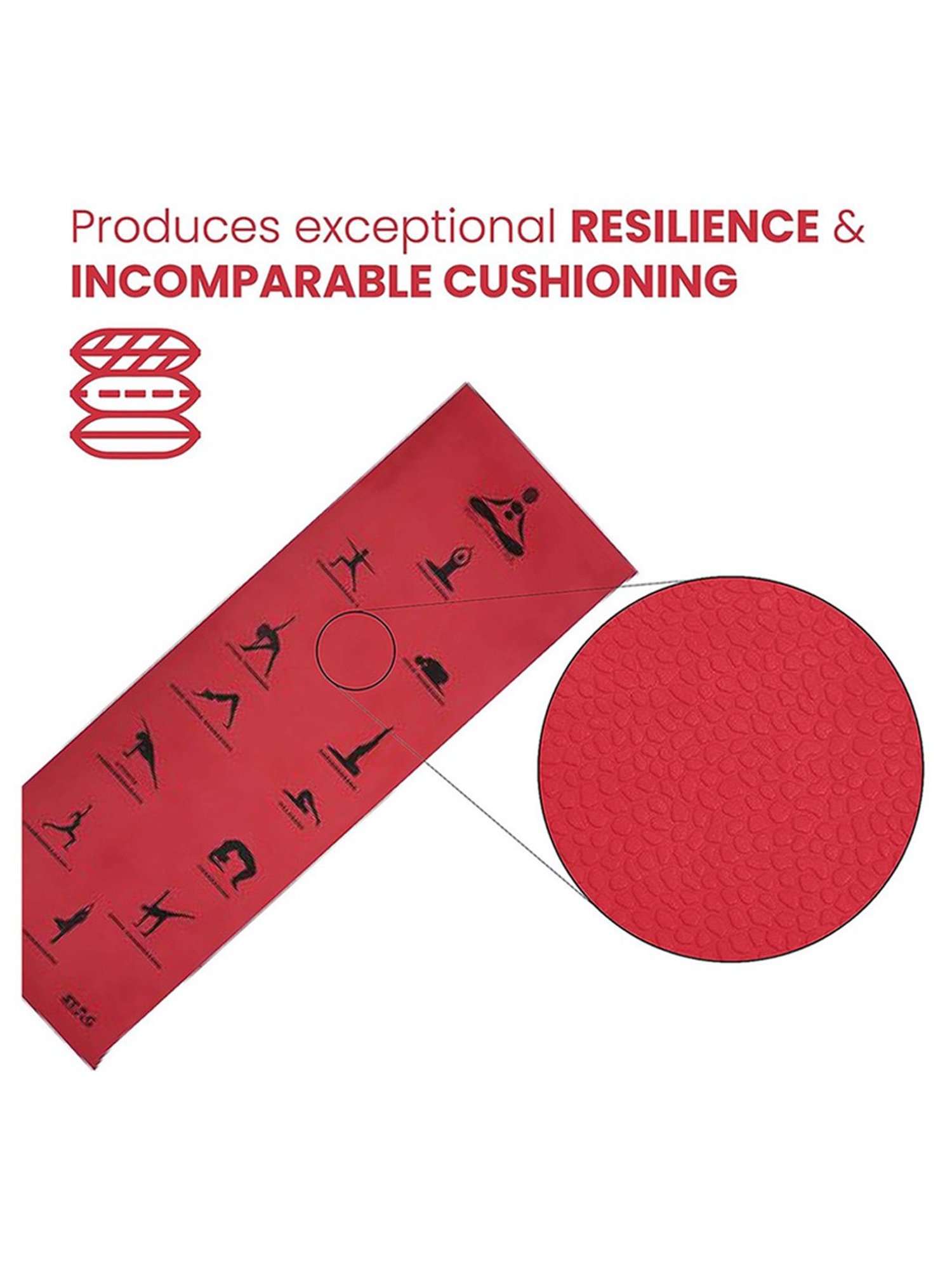 Stag Global Anti-Slip Yoga Mat (Red) Size - 6X2 Ft