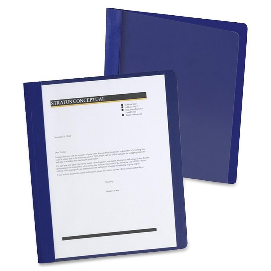 Esselte Pendaflex Corp. 5354023X Extra-Wide Clear Front Report Covers, Letter Size, Dark Blue, 25/Box
