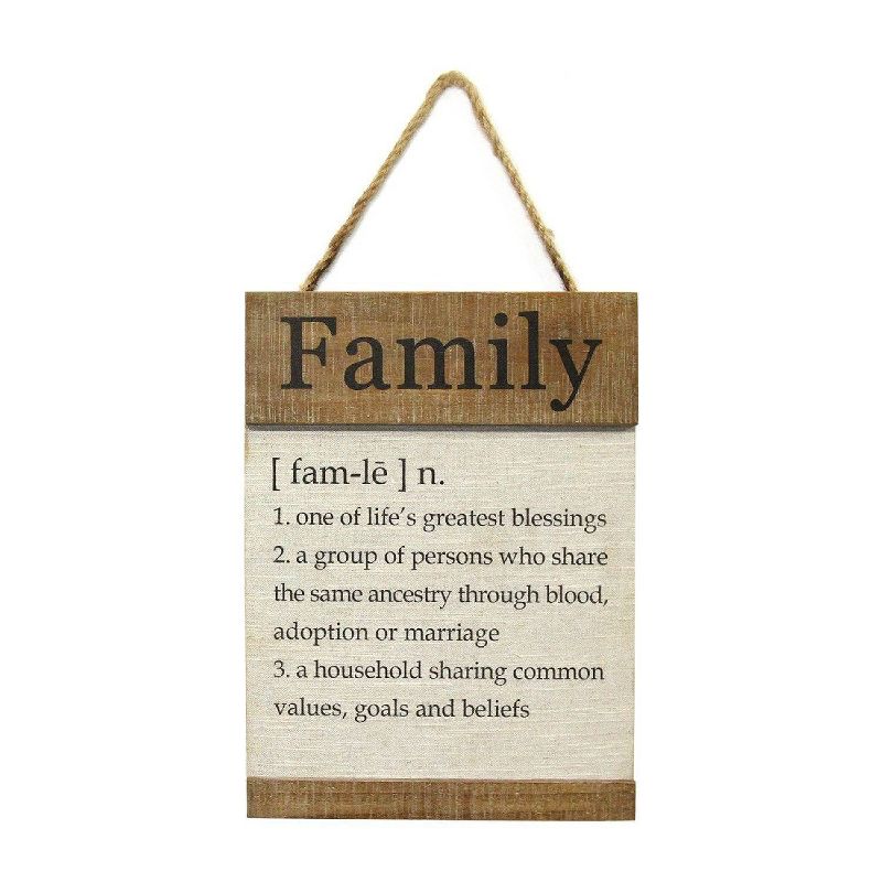 11.81" x 15.75" Family Definition Wall Décor Natural/White - Stratton Home Décor