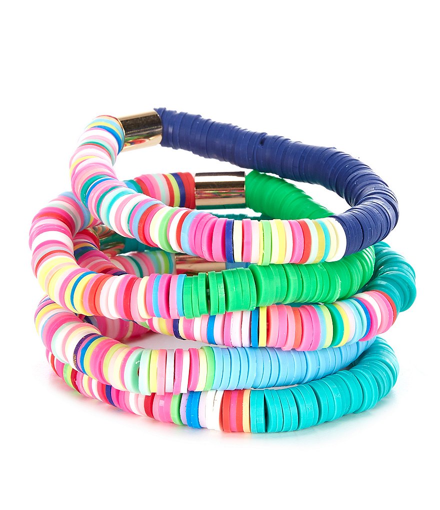 Natasha Accessories Rubber Chip Bracelet Set