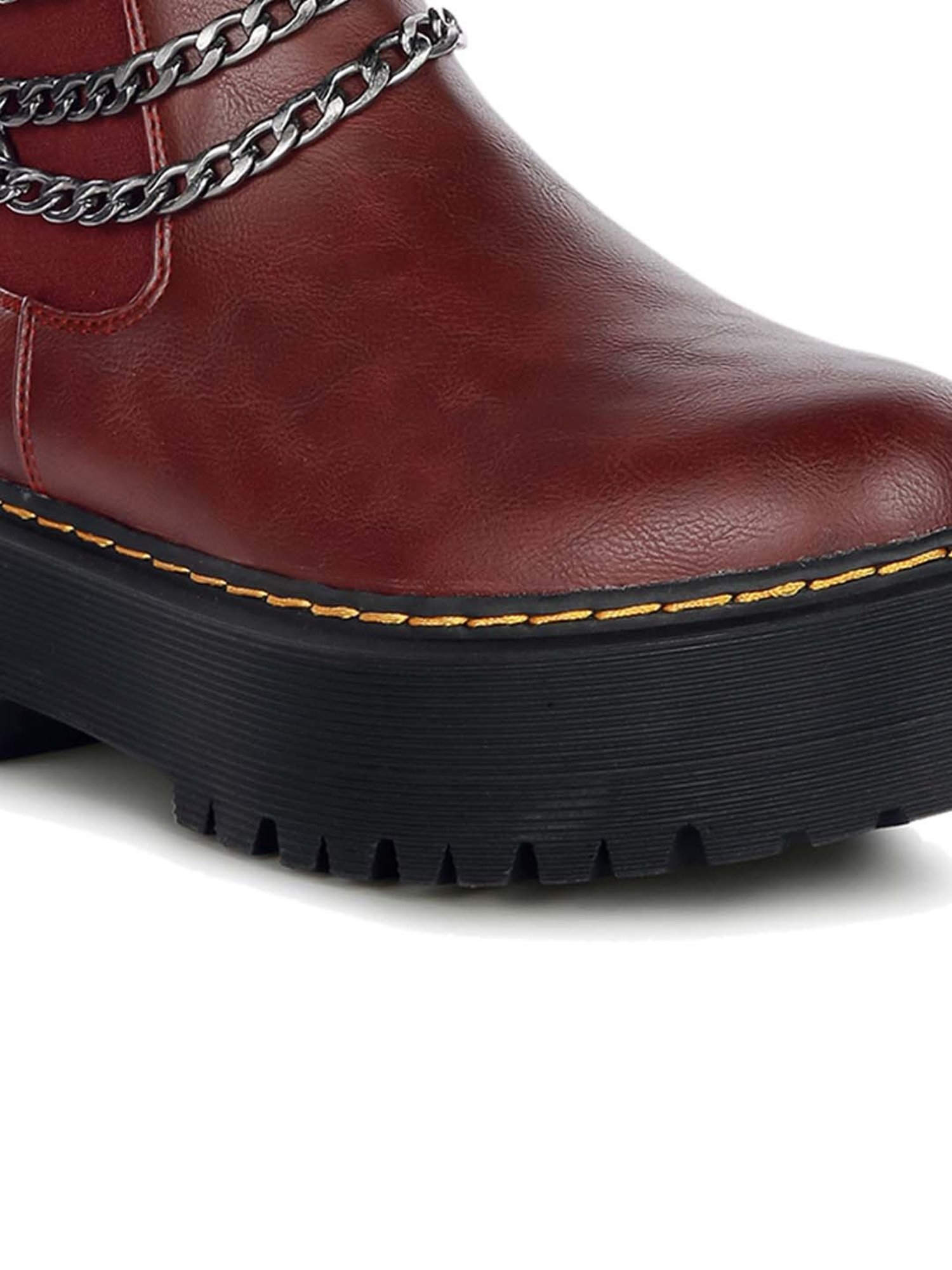 London Rag Women's Burgundy Chelsea Boots