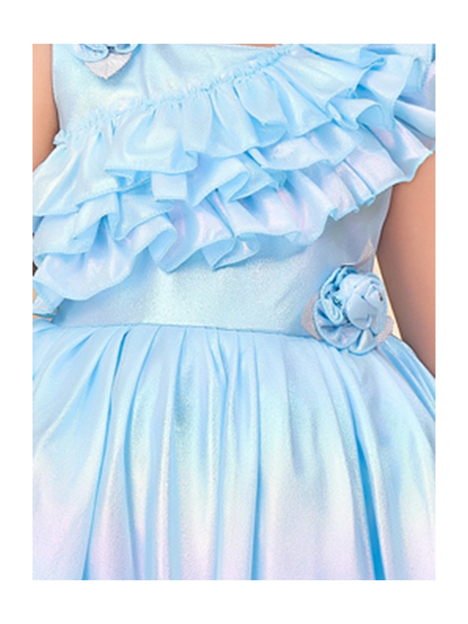 Aarika Girls Blue Solid Dress