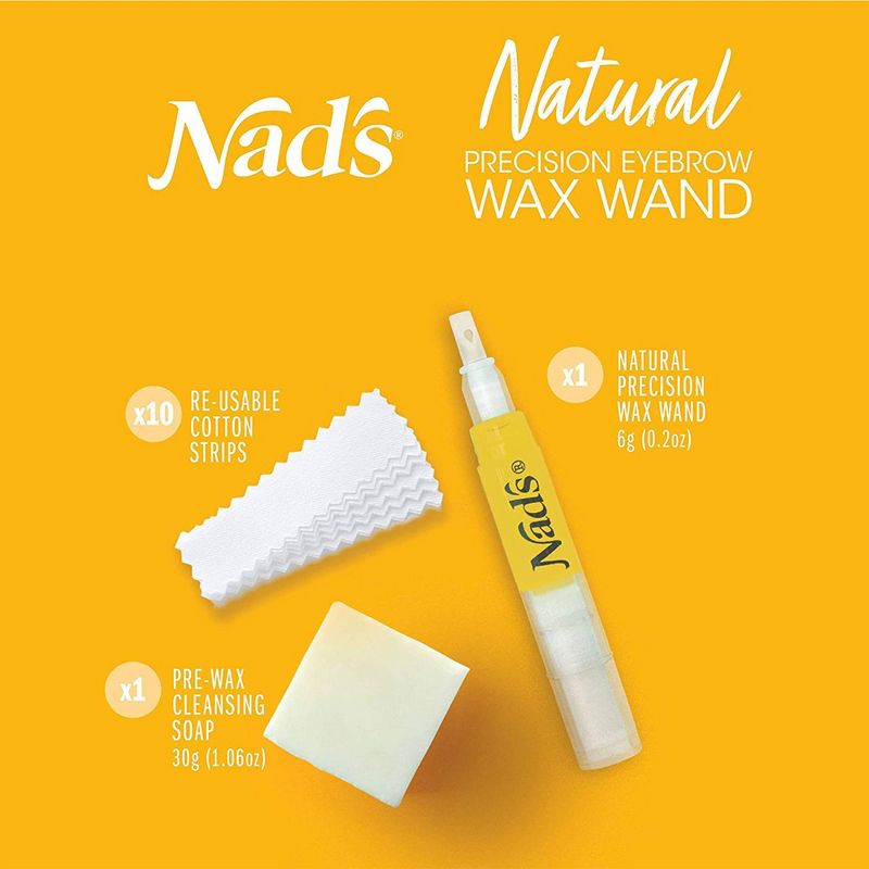 Nad's Natural Precision Eyebrow Wand Waxing Kit - 12ct