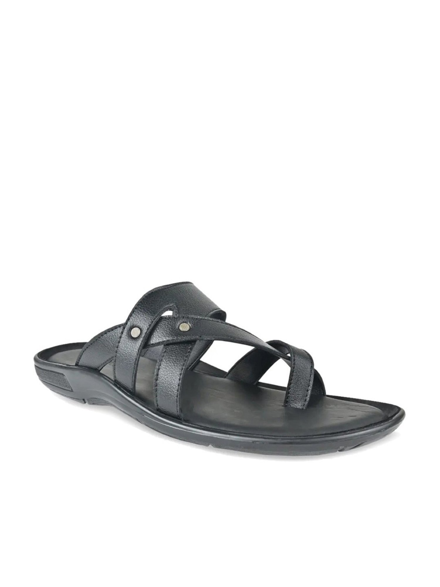 Regal Men's Black Toe Ring Sandals