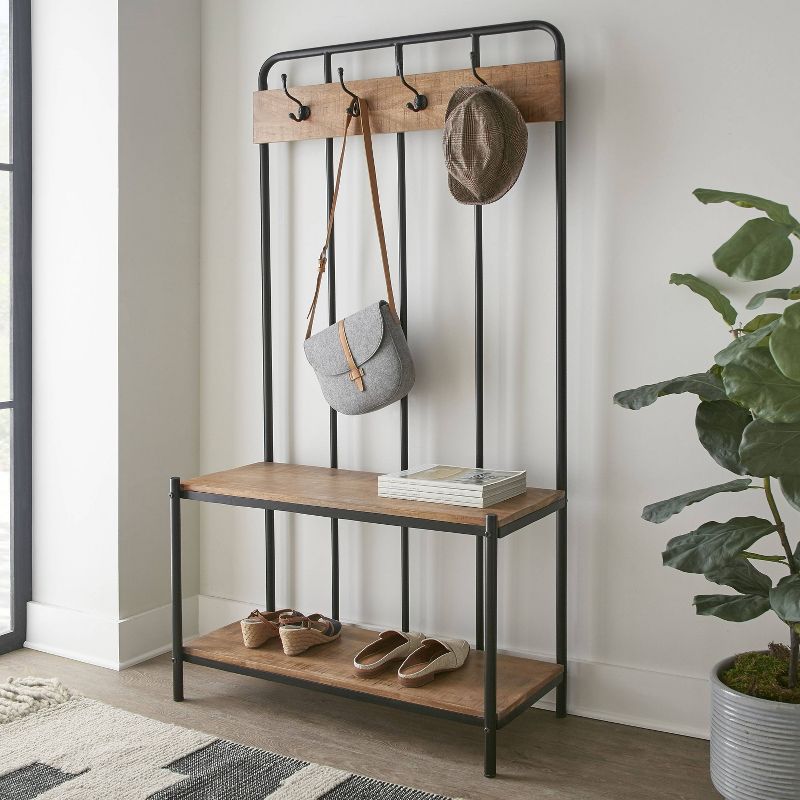 Quatro Umbrella Stand & Coat Rack Steel - Adesso