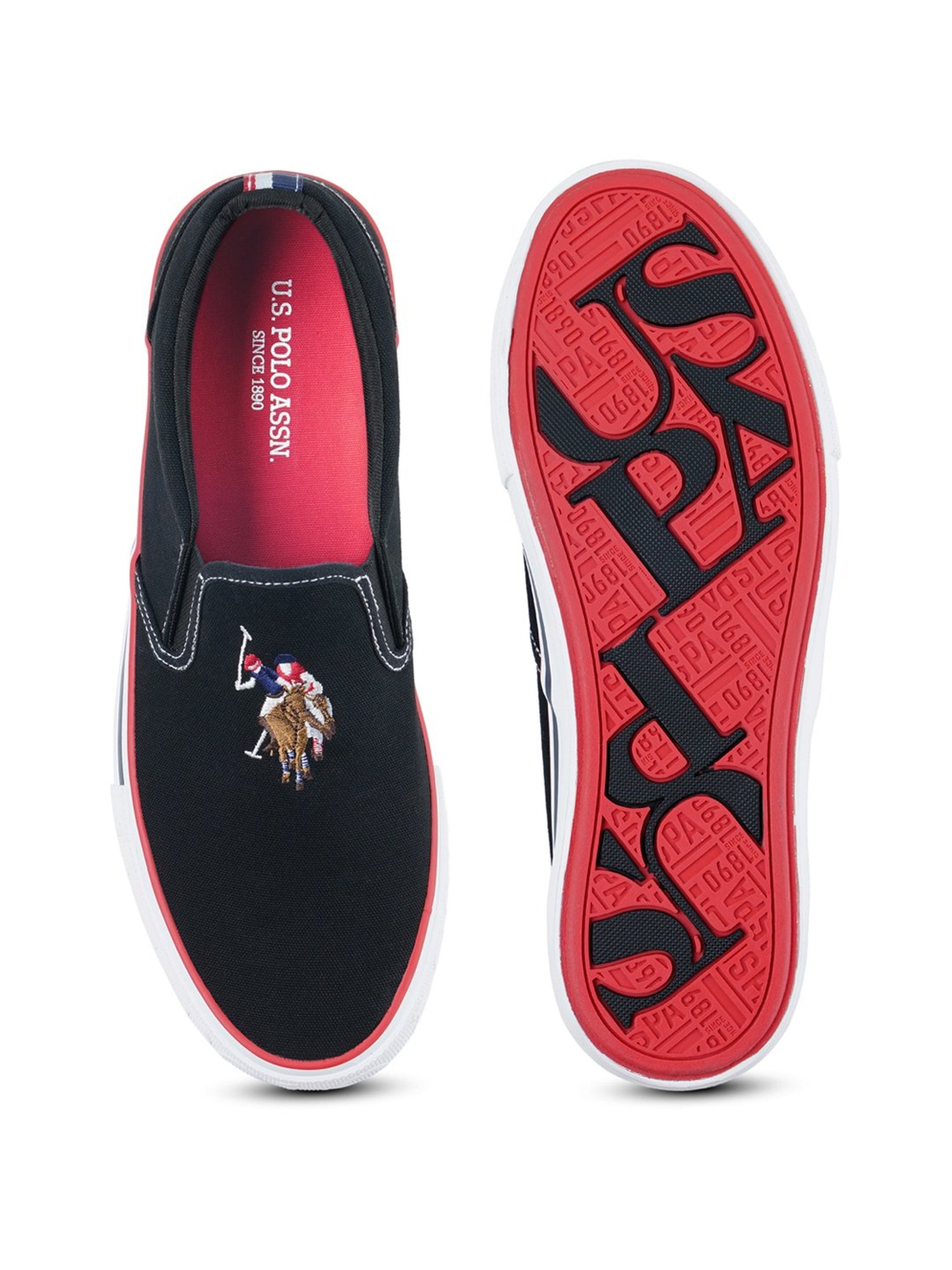 U.S. Polo Assn. Men's Black Plimsolls