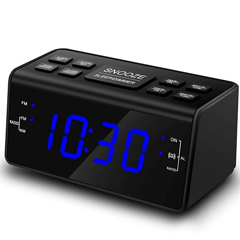 Clock Clocks for Bedrooms with AMFM RadioDimmerSnoozeBattery Backup