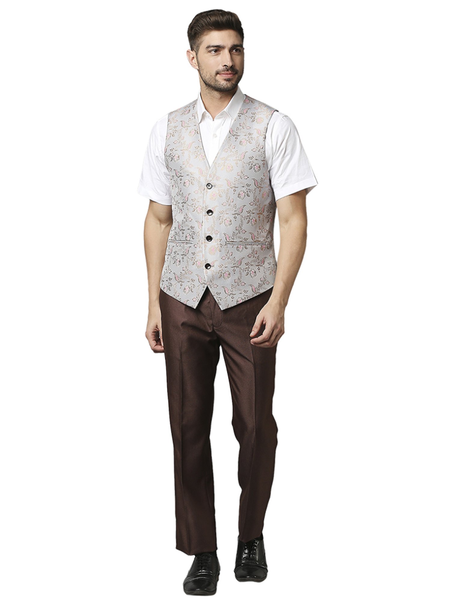 Raymond Brown   Printed Three Piece Suit