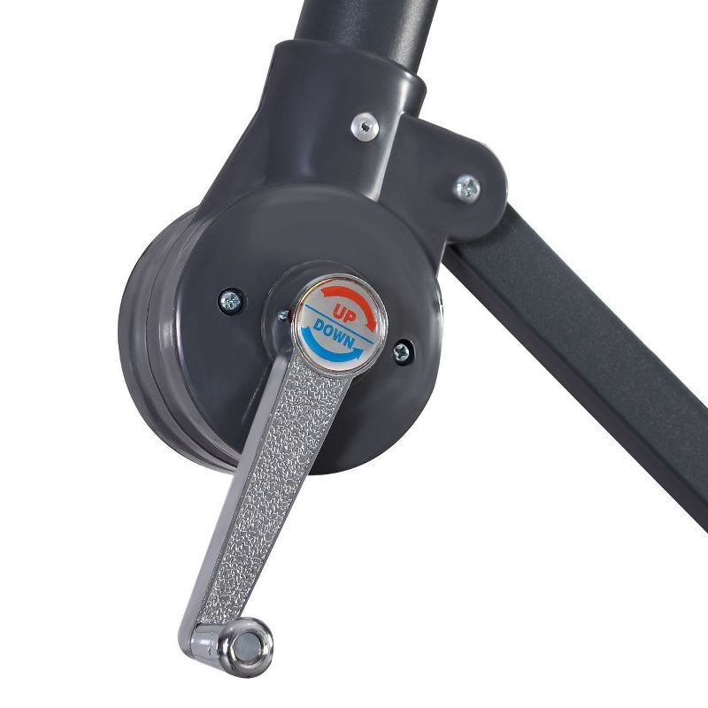 Costway 10' Hanging Umbrella Patio Sun Shade Offset Outdoor Market W/t Cross Base Tan