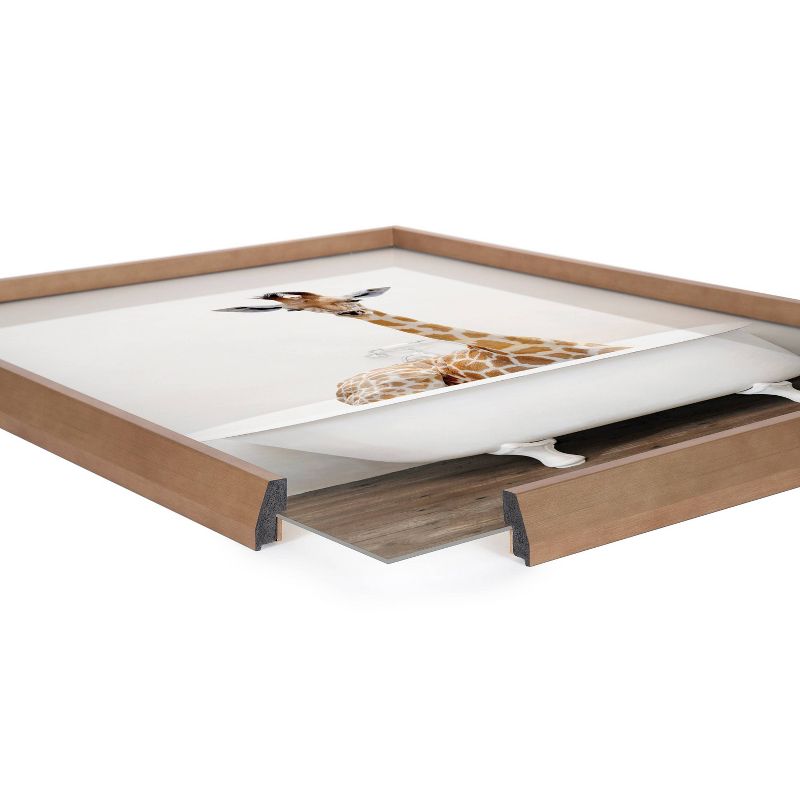 18" x 24" Blake Giraffe 2 in Tub Printed Glass Framed Wall Canvases by Amy Peterson Art Studio Gold - Kate & Laurel All Things Decor