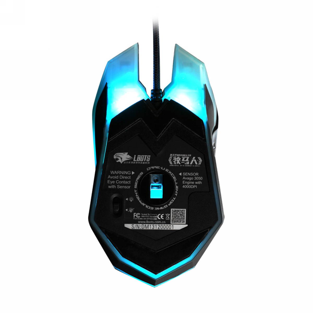 Merdia Dare-u 4000DPI USB Wired Gaming Mouse - 6 LED Color Free Ajust, 7 Programmable Button, Wrangler Upgrade