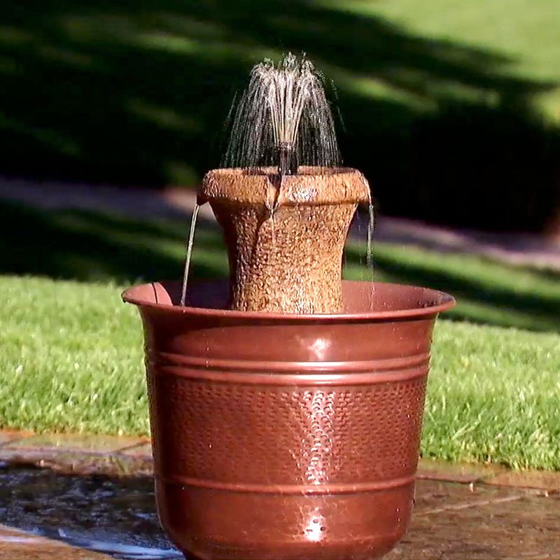 12.5" H Resin Outdoor Fountain - Golden Bronze - Saint Tropez