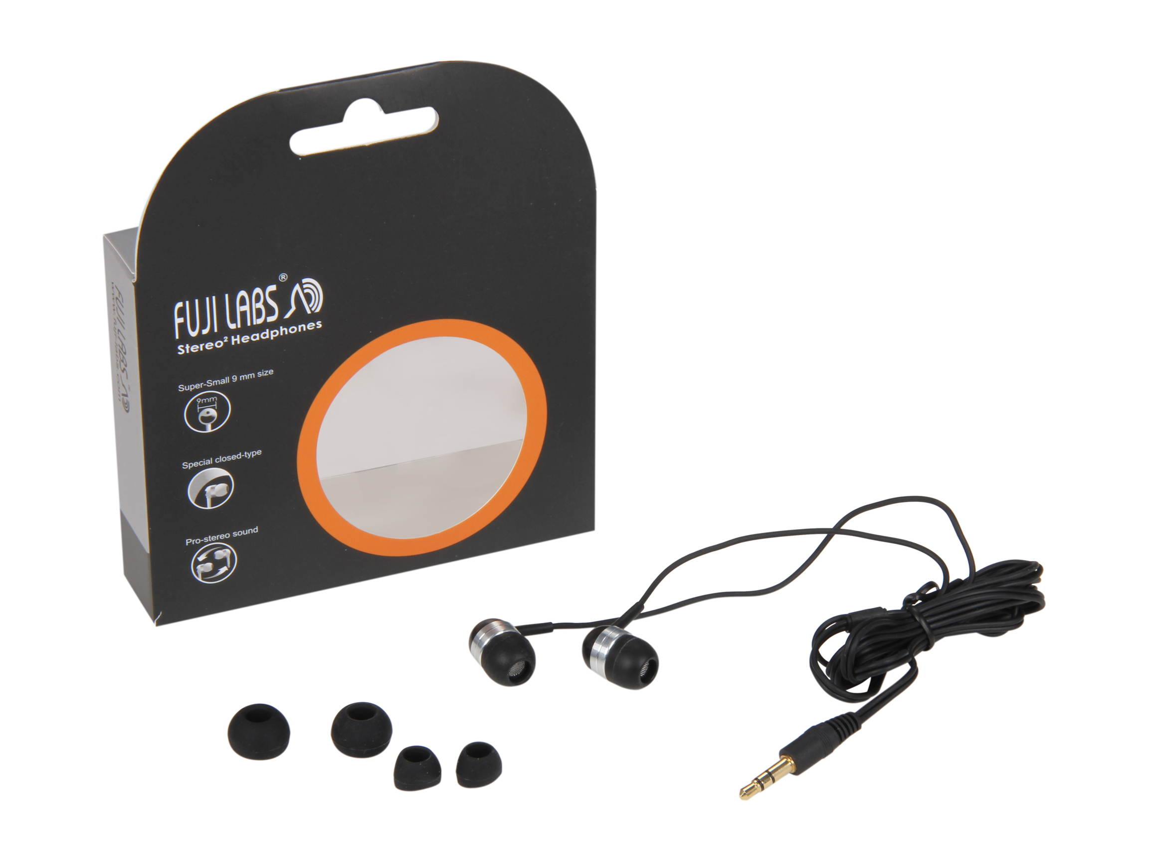 Fuji Labs Black FJ-IPOD-E3220-BKS 2nd Generation Black Neodymium Acoustic Noise Isolation Earphone