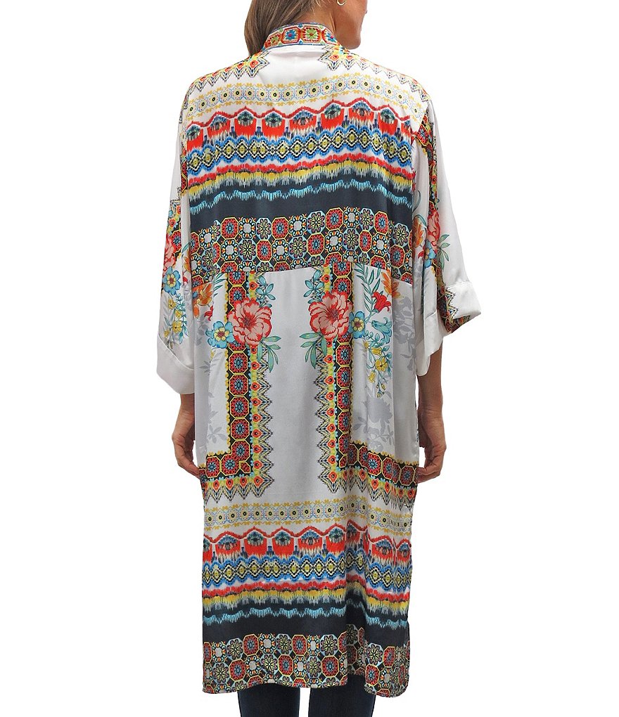 Caroline Rose Tissue Linen Bracelet Sleeve Shirt Jacket