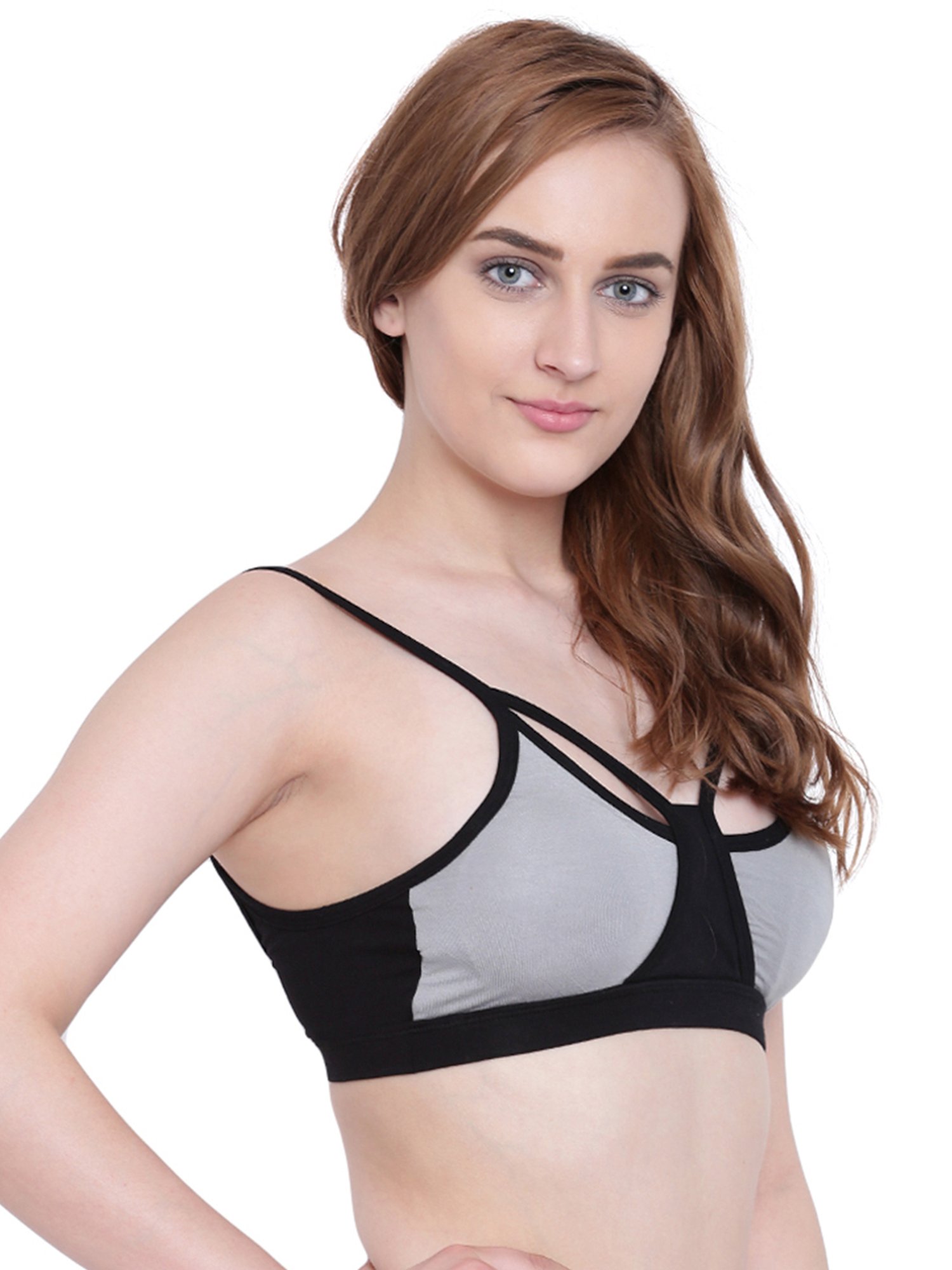 La Intimo Grey Non Wired Padded Sports Bra