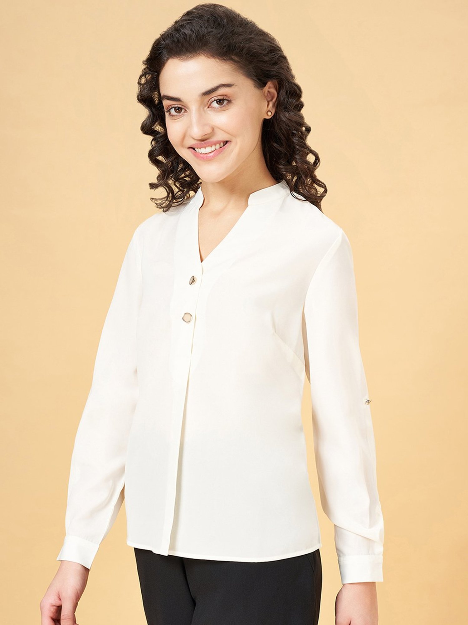 Annabelle by Pantaloons White Regular Fit Top