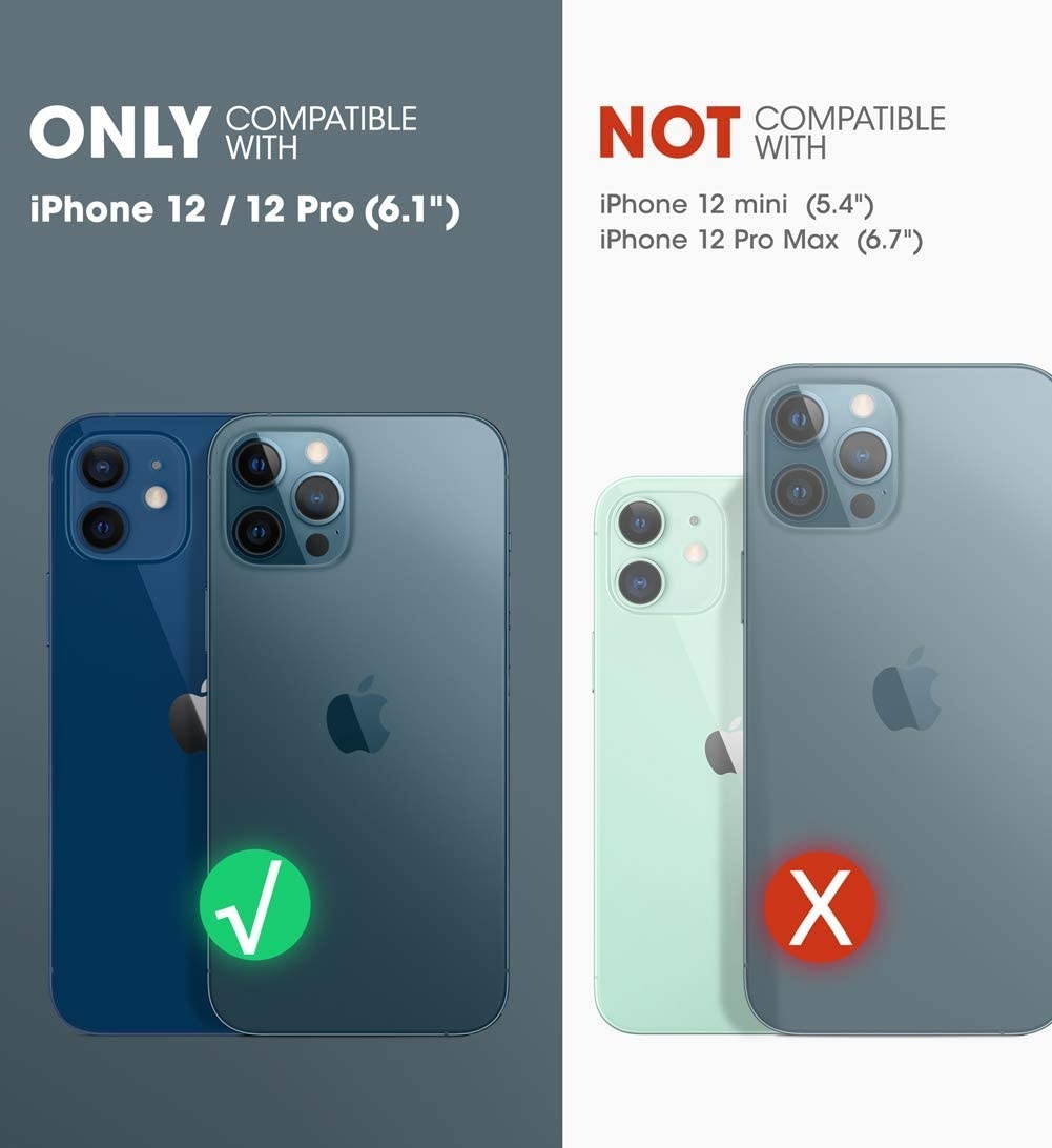 SupCase Unicorn Beetle Pro Series Case for iPhone 12 / iPhone 12 Pro (2020 Release) 6.1 Inch Built-in Screen Protector Full-Body Rugged Holster Case (Black)