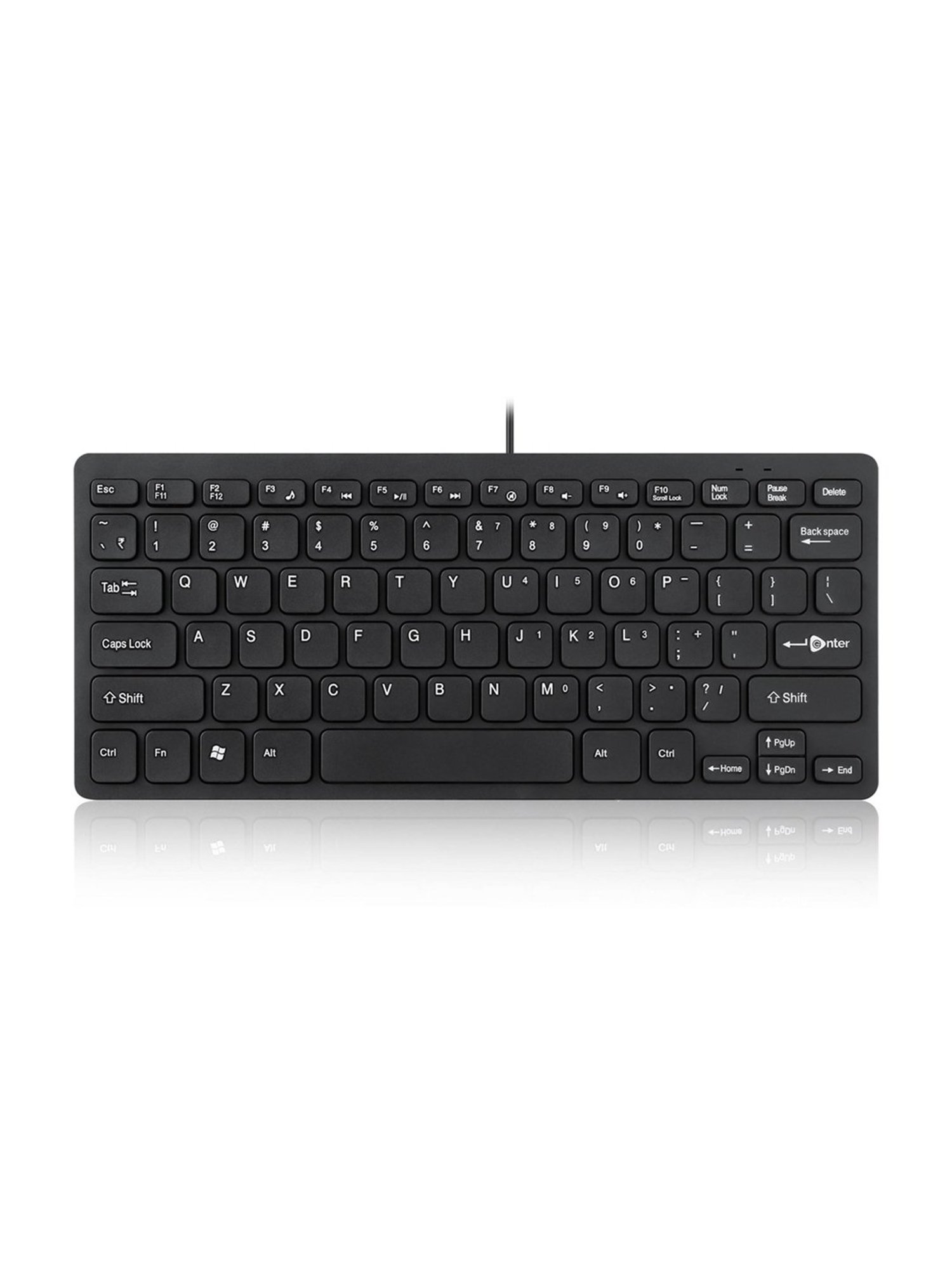 Enter Typist Mini Wired Keyboard + Slider Wired Mouse + U4P USB Hub Combo Set (Black)