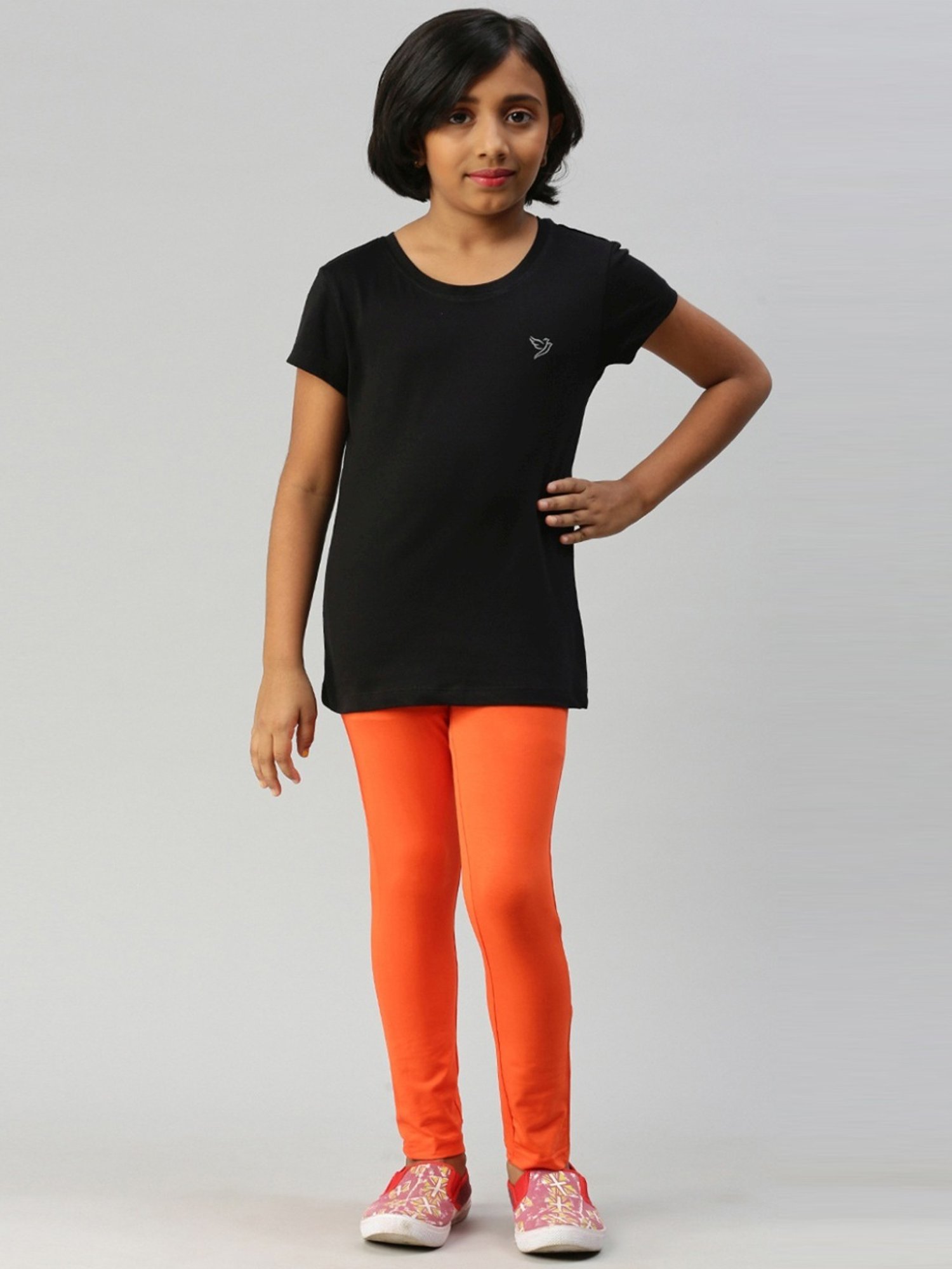 Kryptic Kids Orange Regular Fit Leggings