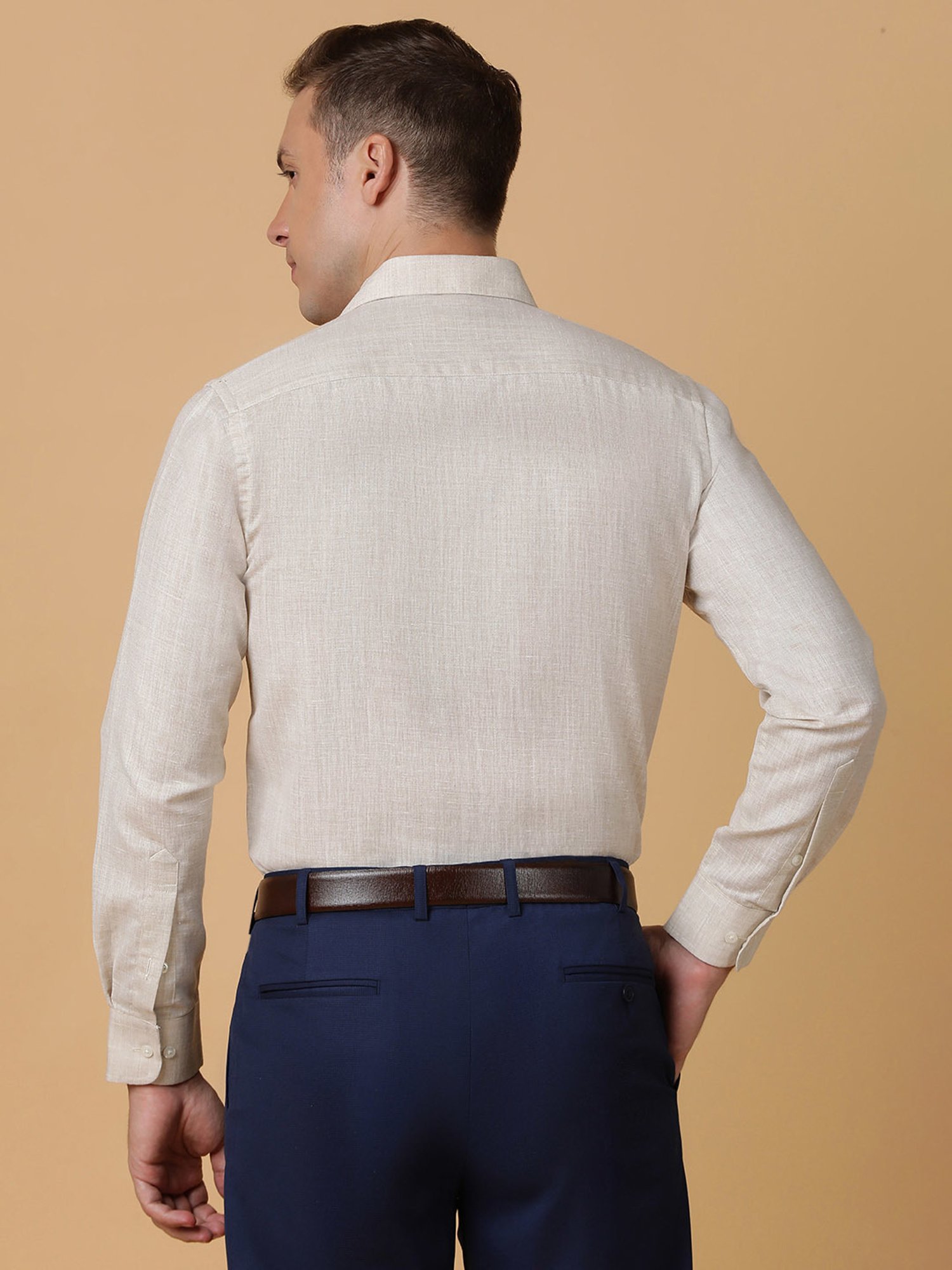 TABARD Light Grey Melange Regular Fit Shirt