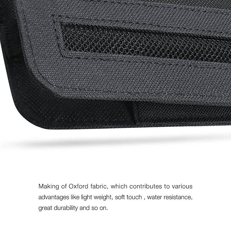 Car Headrest Mount Holder Strap Case for 9.5'' Portable DVD Players with 7-7.7'' Swivel & Flip Screen Oxford Fabric Black